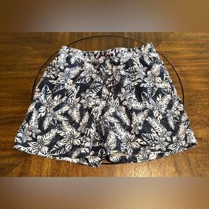 Goodfellow & Co Navy and White Cargo Swim Trunks with Elastic Waistband